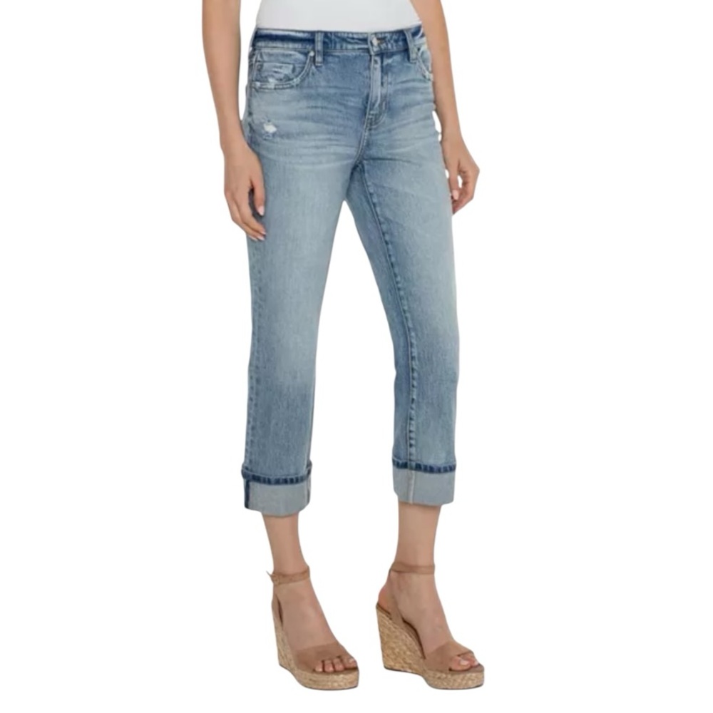 Liverpool Los Angeles Marley Mid Rise Girlfriend Jeans in Old Coast Size 26